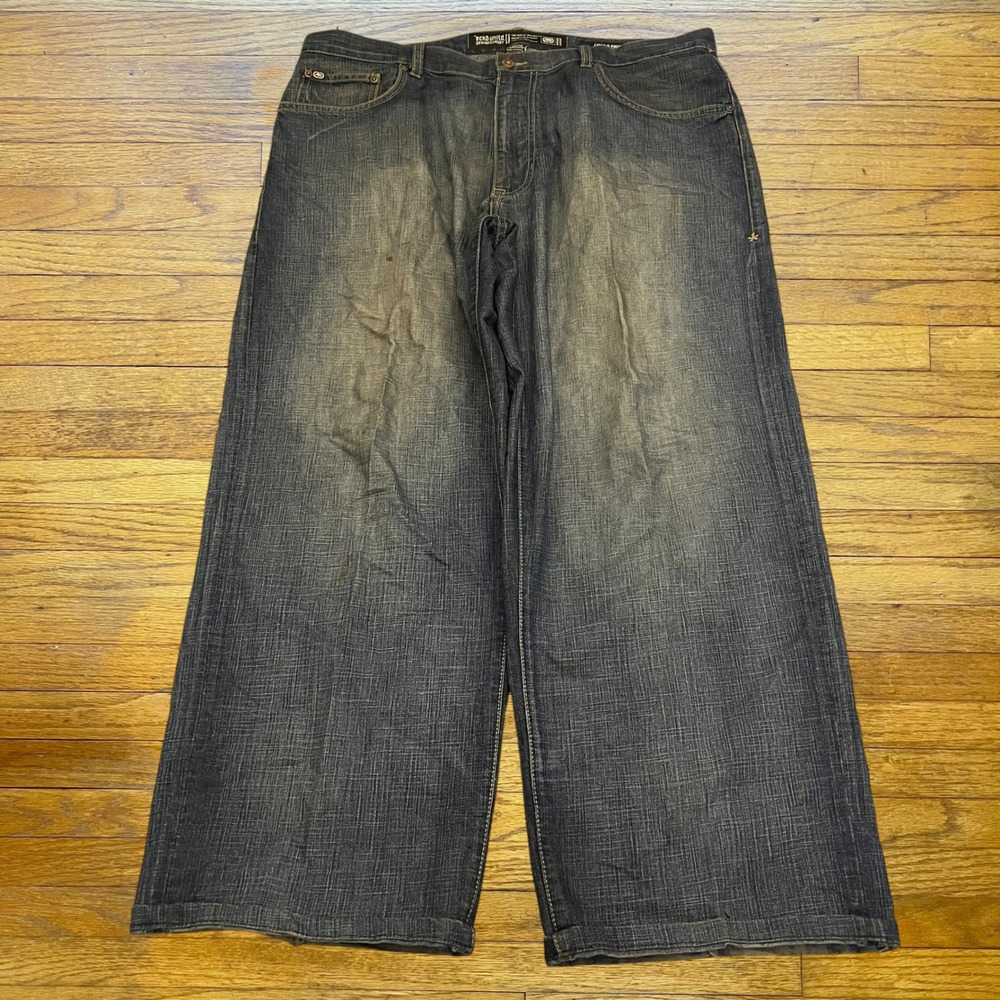 Ecko Unltd Denim Foundry Loose Fit Jeans Mens 38 Dark Wash Wide Leg Baggy